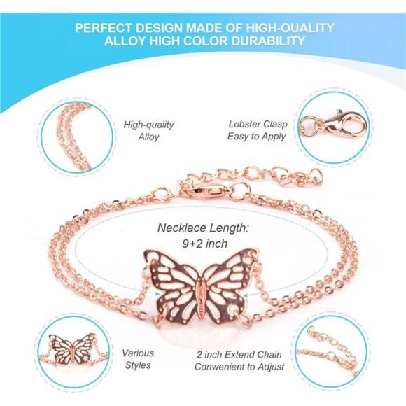 30/40PCS Ankle Bracelets for Women Set, Gold Silver Rose Gold Three Style - Picture 2 of 8